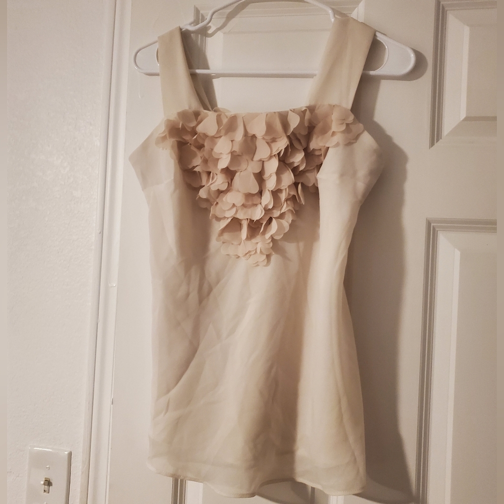 Willi Smith Cream Ruffle Blouse